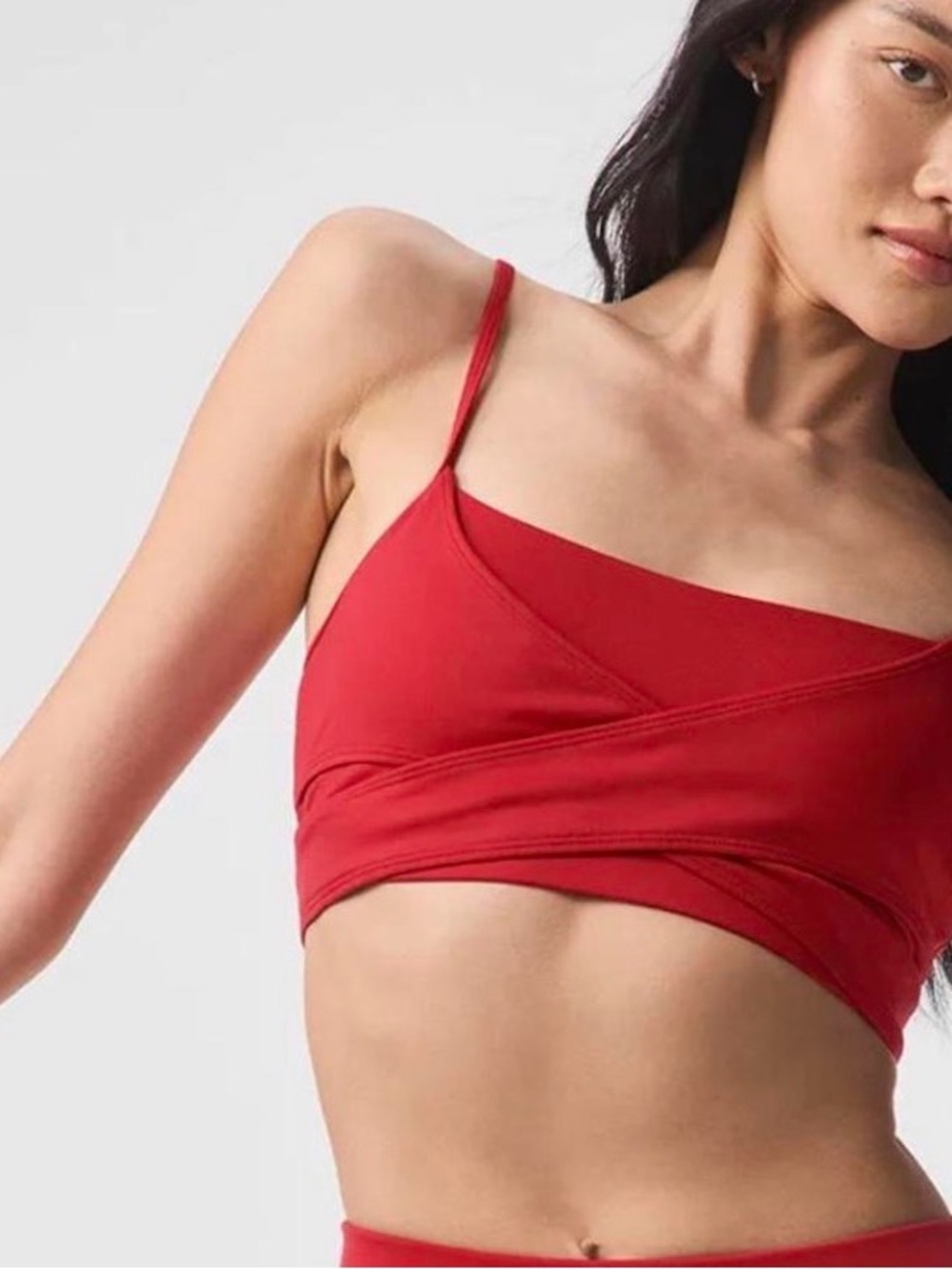 ALO Yoga Red Wrap-Style Sports Bralette
